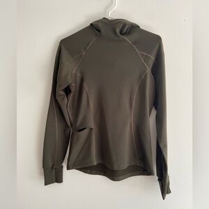Sugoi Hoodie Pullover Fleece Lined w/ hand warmers Women’s Small/Petite Green